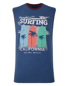 KAM Surfing Cali Sleeveless Tee Blue Marl